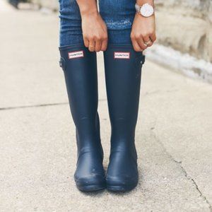 Hunter Rain Boots Matte Navy Blue